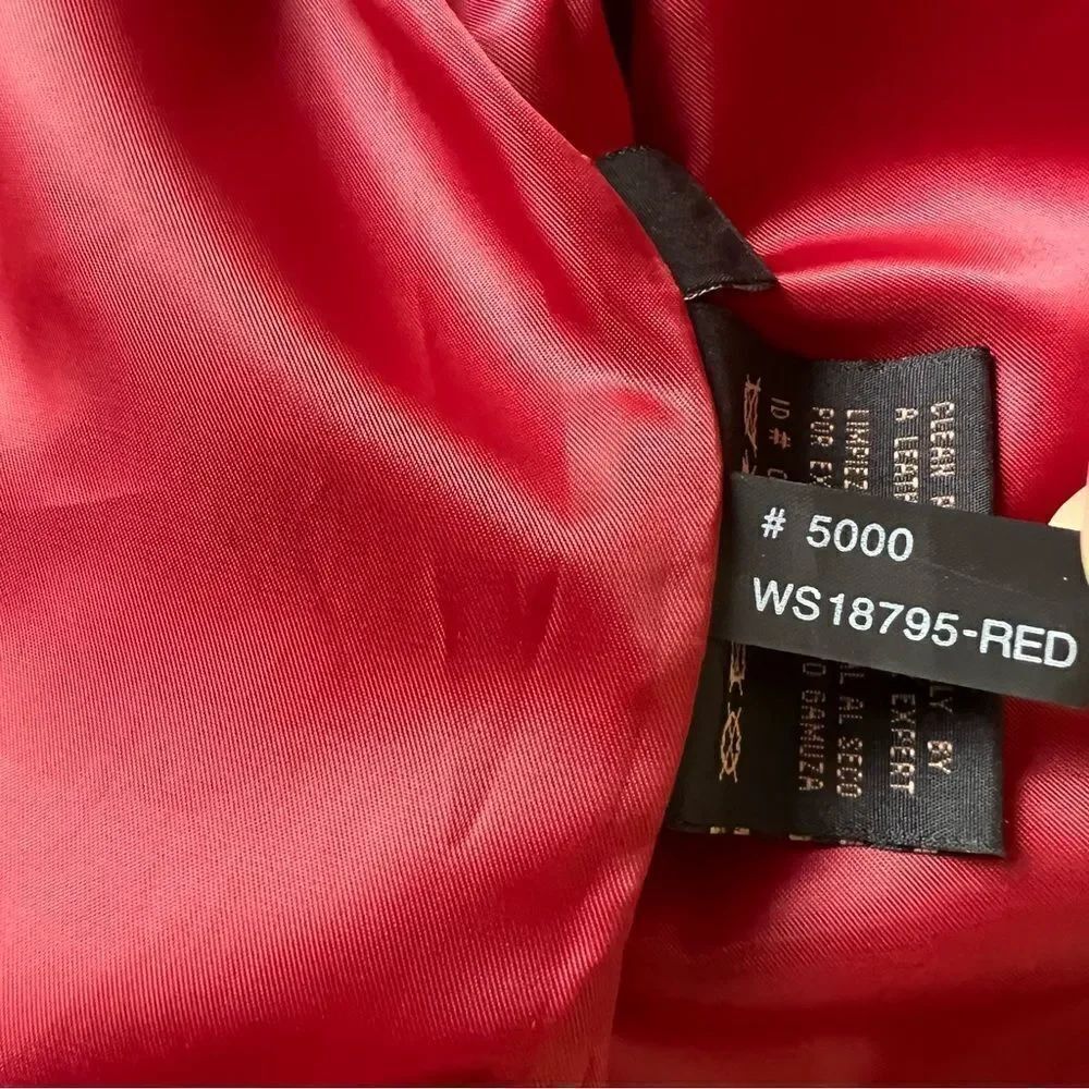SIENA 100% Leather Red Blazer Jacket| Size 6 - Picture 11 of 14